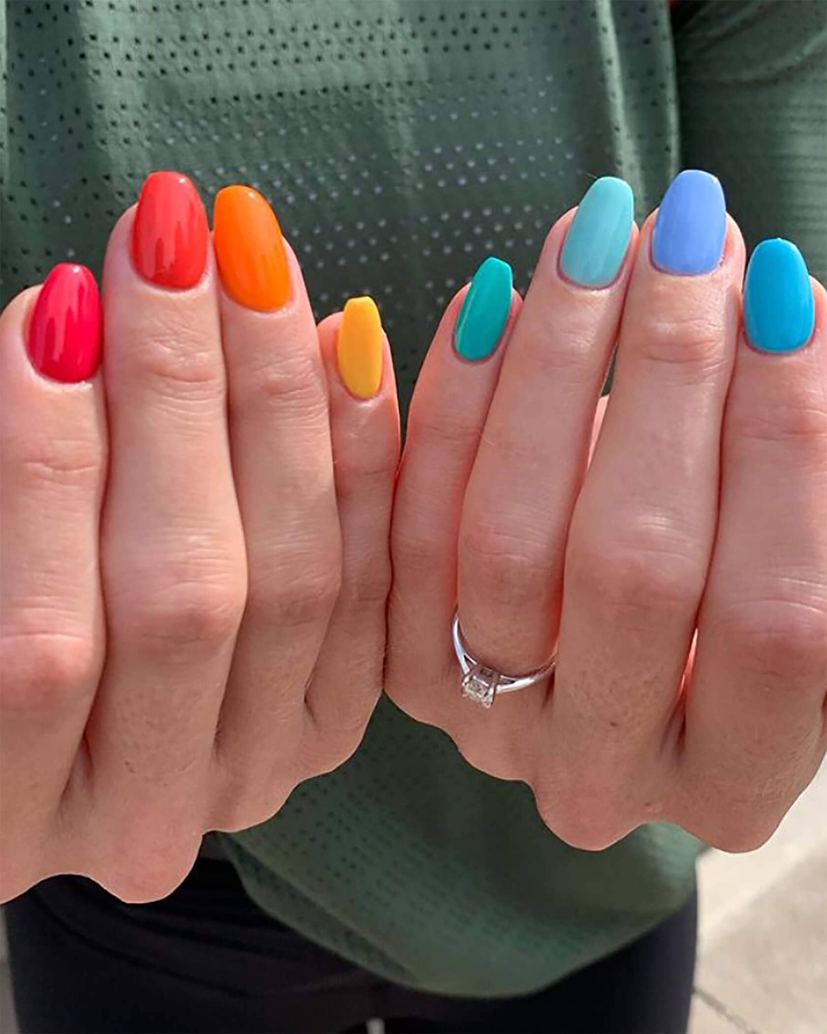 Ногти однотонные разноцветные